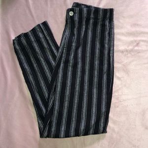 Striped black and gray pants